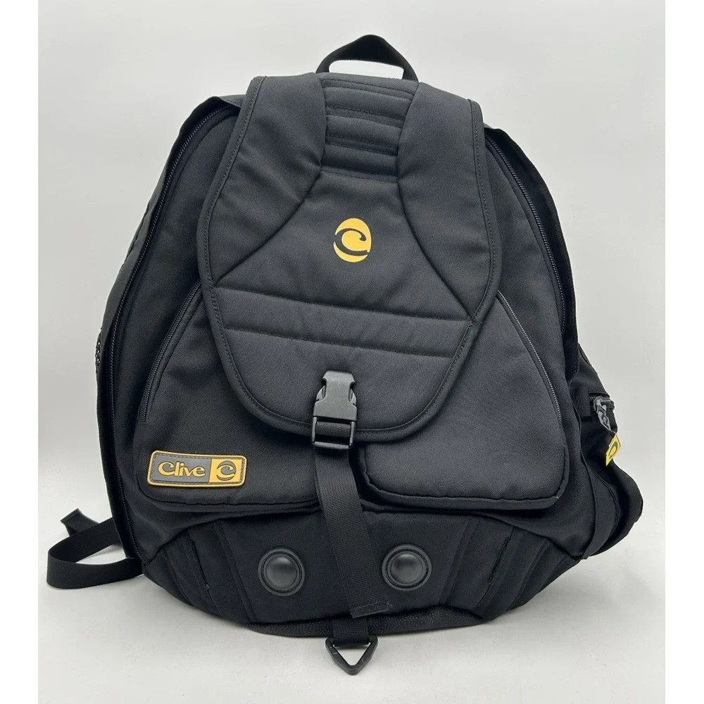 Vtg 90s Clive Trainer Skateboard Snowboard  Backpack Rare Black Carry Straps